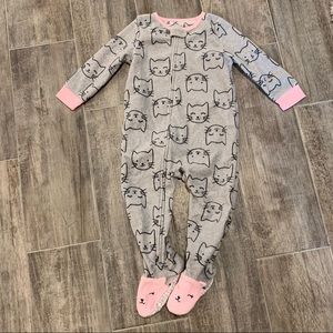 Kitty Cat Carter’s Fleece Footed Pajamas 24M